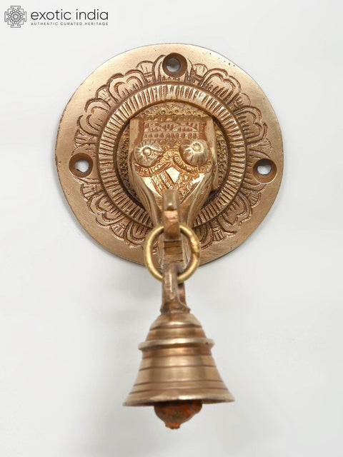 2" Small Brass Elephant Bell | Wall Hanging