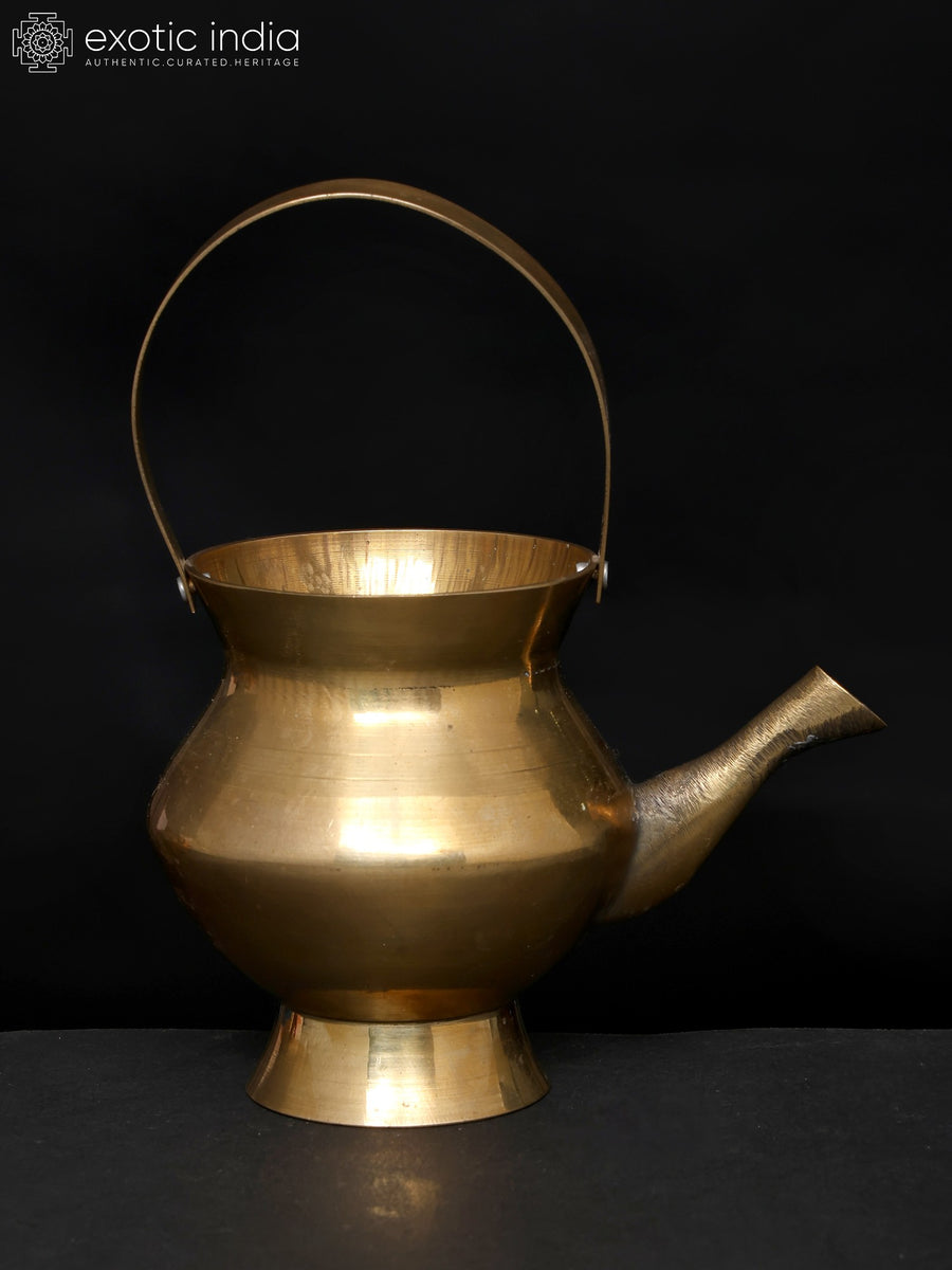 5" Brass Kamandal Ritual Water Vessel Statue