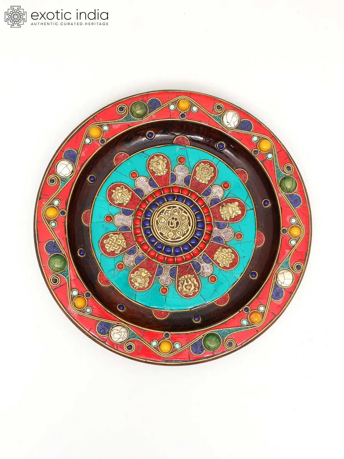 10" Tibetan Buddhist Ashtamangala Wall Hanging