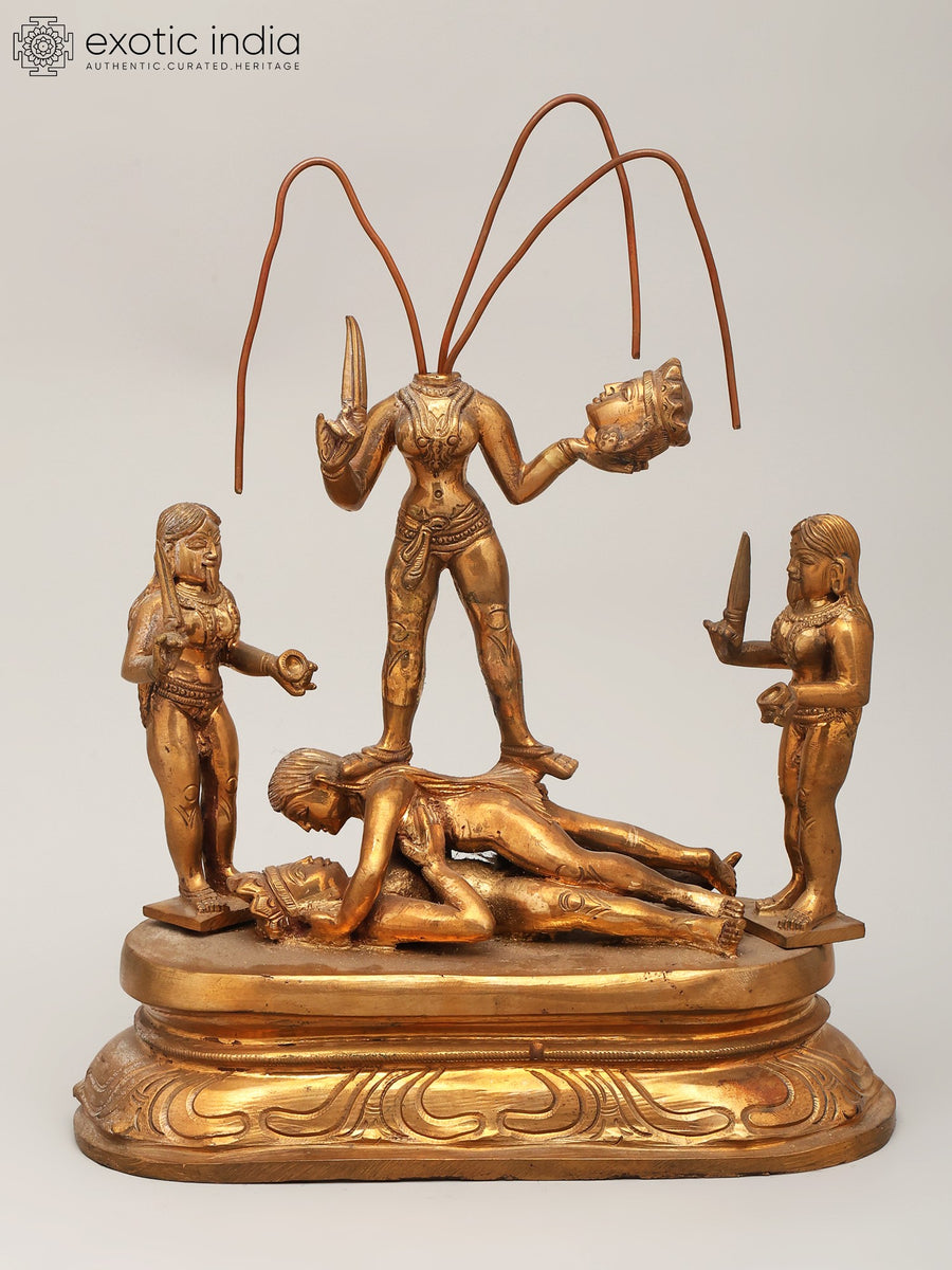 8" Tantrik Goddess Chinnamasta Mahavidya Bronze Statue