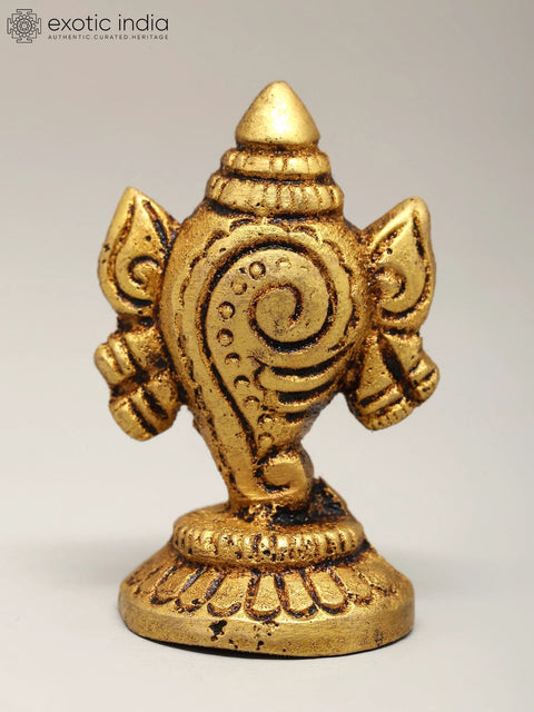 1" Small Brass Shankha Chakra Pair