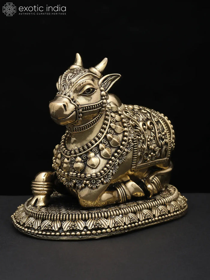 Small Superfine Nandi - Vahana of Lord Shiva | Brass Statue