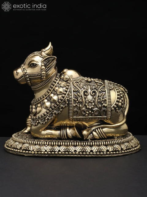 Small Superfine Nandi - Vahana of Lord Shiva | Brass Statue