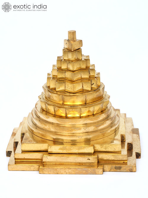 5" Brass Shri Yantra Idol for Pooja