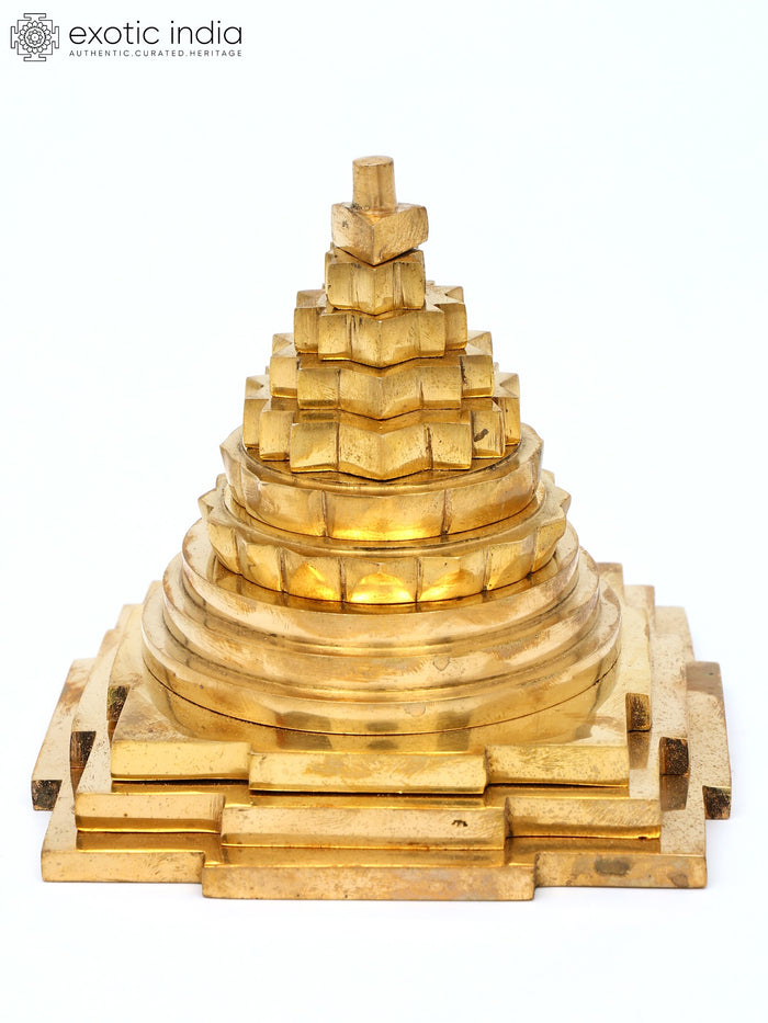 5" Brass Shri Yantra Idol for Pooja