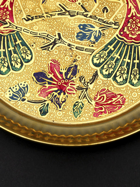 Peacock Design Puja Thali in Brass