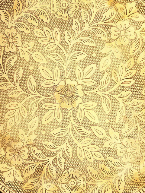 Floral Design Brass Puja Thali