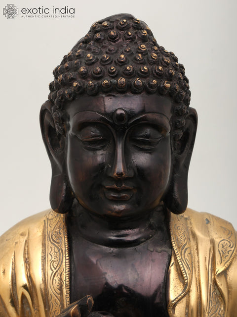 16" Sitting Lord Buddha | Brass Statue