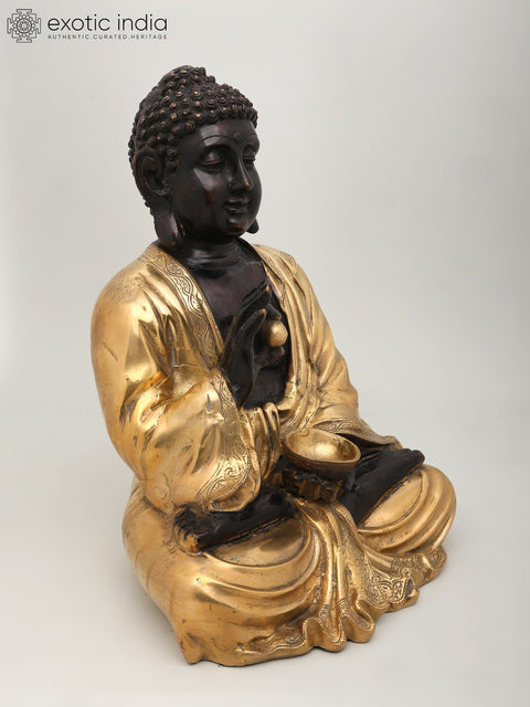 16" Sitting Lord Buddha | Brass Statue