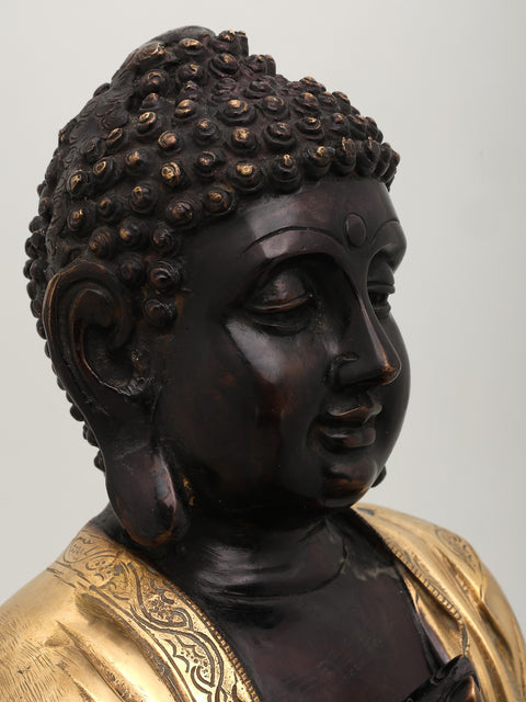16" Sitting Lord Buddha | Brass Statue