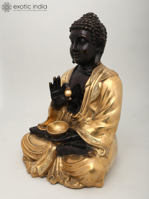 16" Sitting Lord Buddha | Brass Statue
