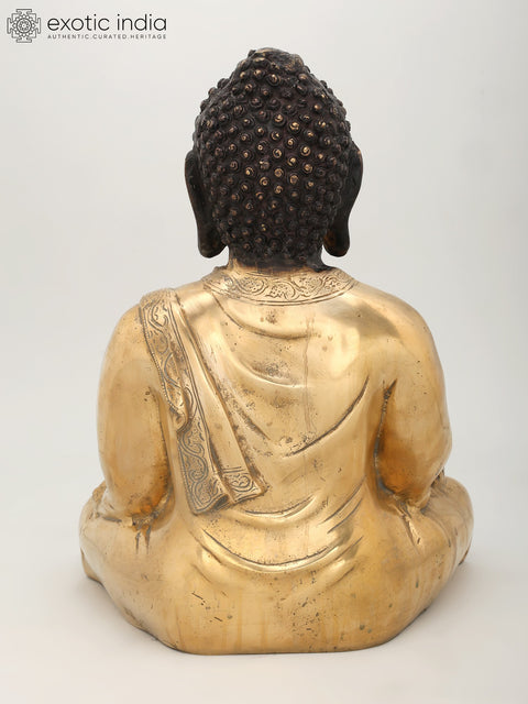 16" Sitting Lord Buddha | Brass Statue