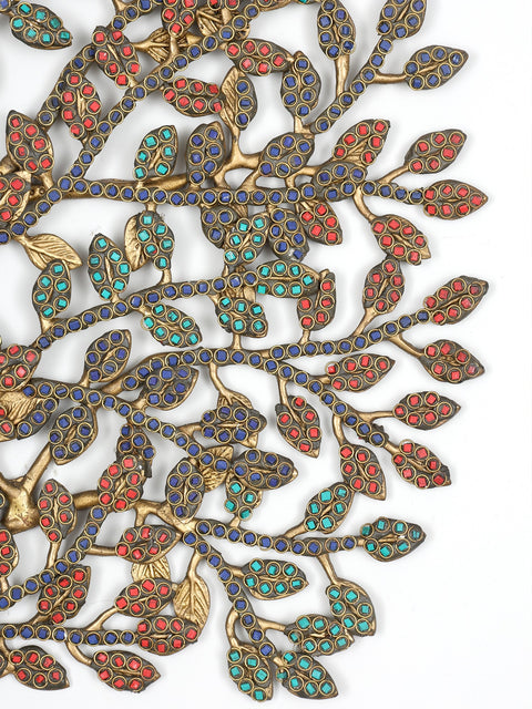 24" Brass Tree of Life with Inlay Work | Home Decor | Wall Hanging