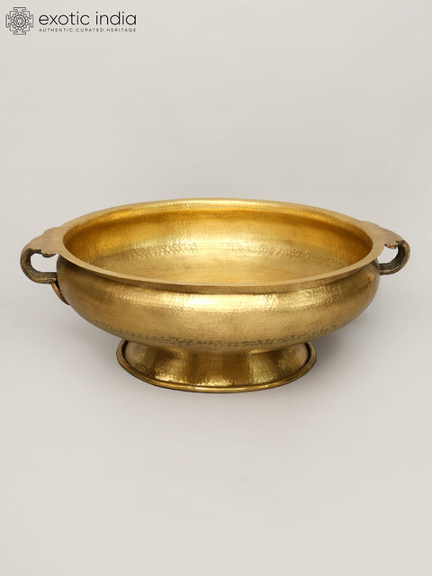 36" Large Size Brass Urli with Stand