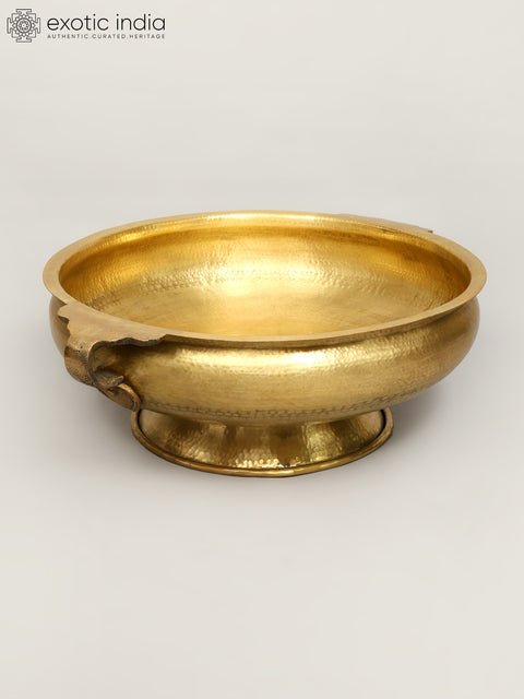 36" Large Size Brass Urli with Stand
