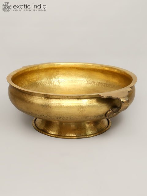 36" Large Size Brass Urli with Stand