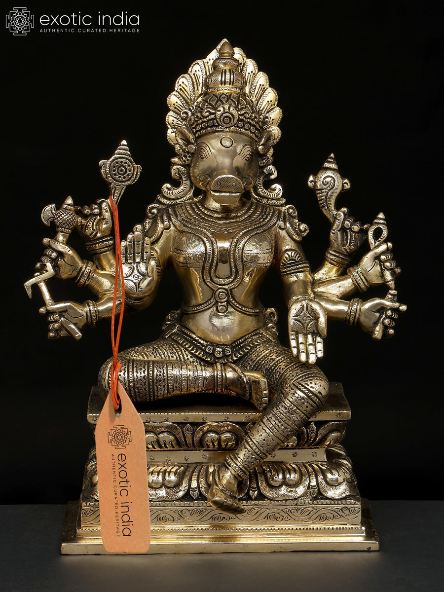 12" Blessing Goddess Varahi Handmade Brass Statue
