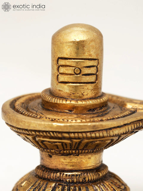 2" Small Shiva Linga With Shiva Tilak | Handmade Brass Statue
