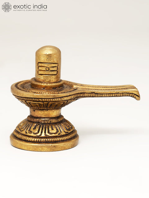2" Small Shiva Linga With Shiva Tilak | Handmade Brass Statue