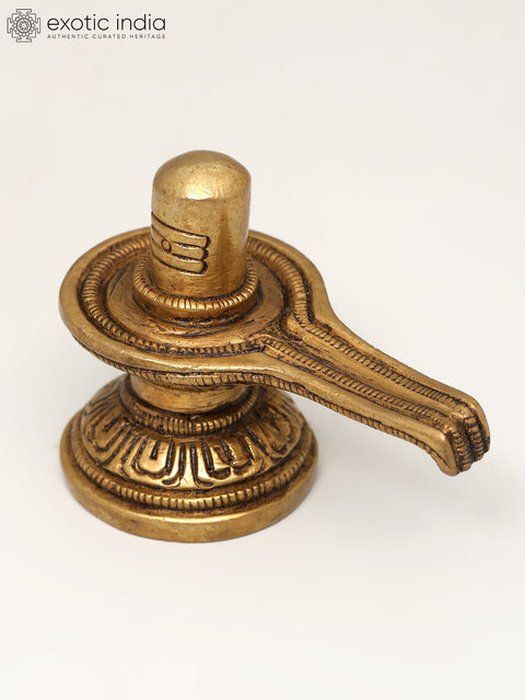 2" Small Shiva Linga With Shiva Tilak | Handmade Brass Statue
