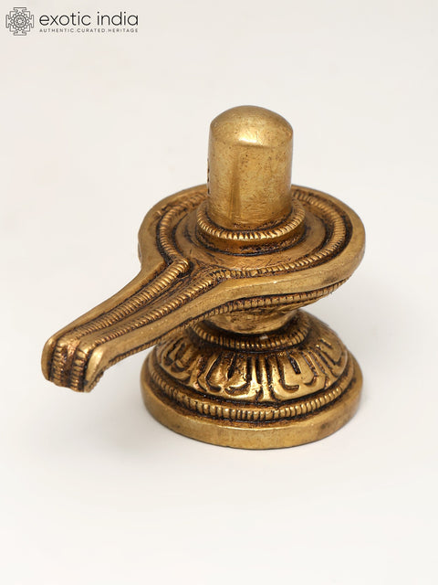 2" Small Shiva Linga With Shiva Tilak | Handmade Brass Statue
