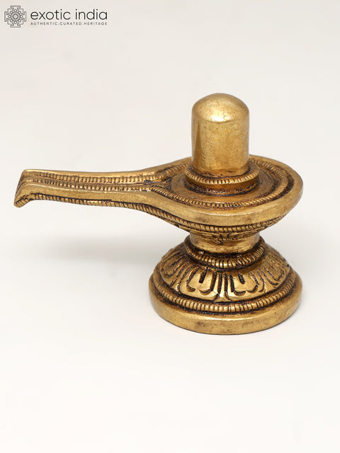 2" Small Shiva Linga With Shiva Tilak | Handmade Brass Statue