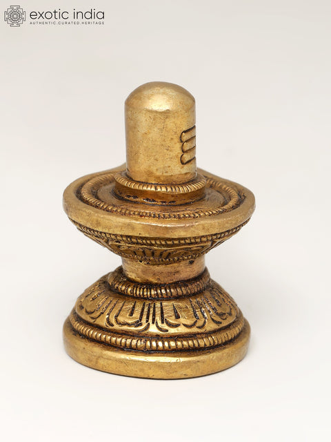 2" Small Shiva Linga With Shiva Tilak | Handmade Brass Statue