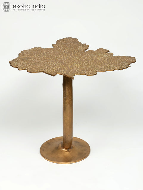 18" Leaf Design Stylish Brass Table