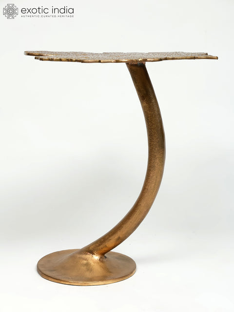 18" Leaf Design Stylish Brass Table