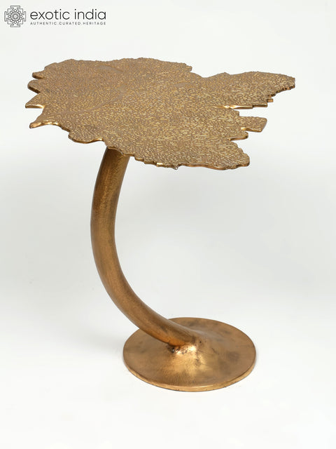 18" Leaf Design Stylish Brass Table