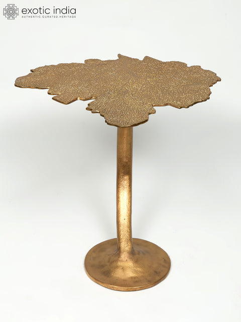 18" Leaf Design Stylish Brass Table