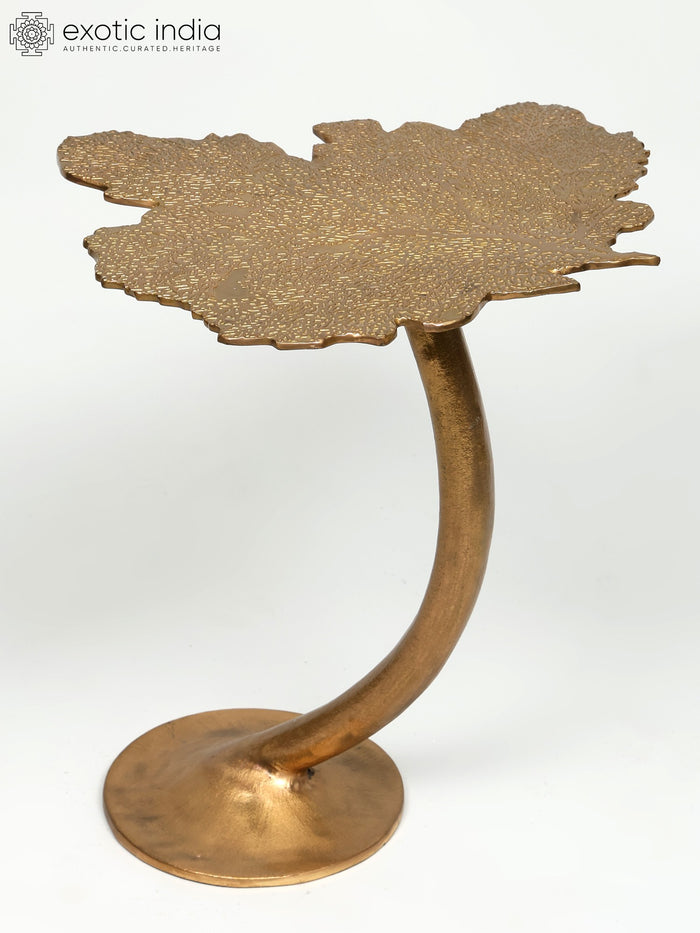 18" Leaf Design Brass Table Sculpture