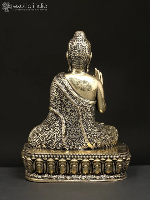 Small Superfine Lord Buddha Seated in Vitark Mudra | Brass Statue