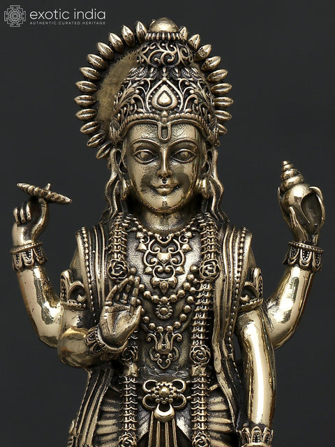 Superfine Standing Vishnu - Lakshmi Pair | Brass Statues