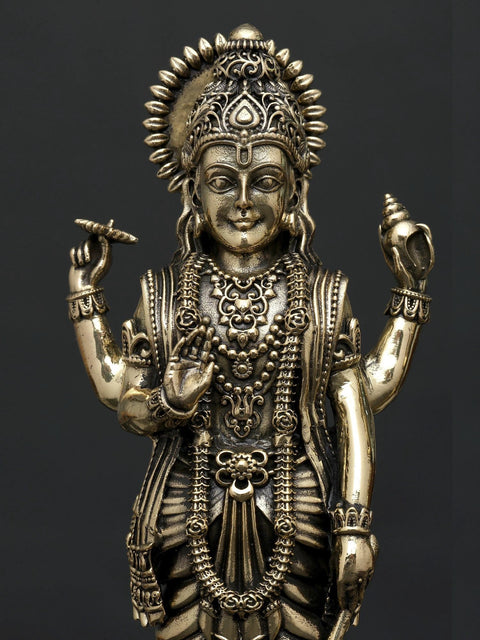 Superfine Standing Vishnu - Lakshmi Pair | Brass Statues