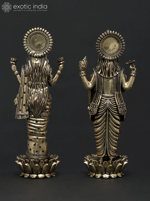Superfine Standing Vishnu - Lakshmi Pair | Brass Statues