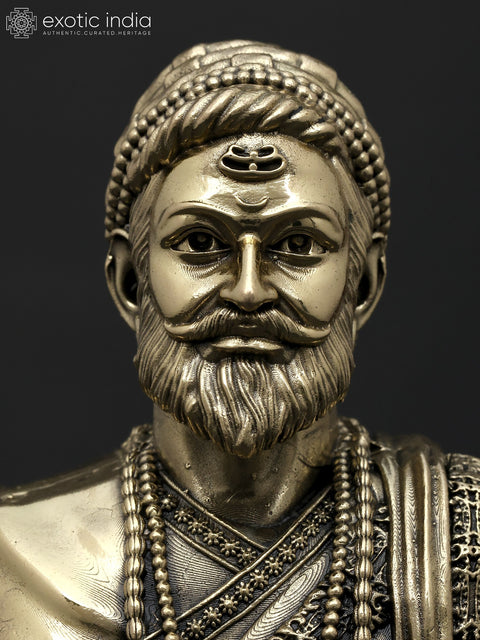 4" Small Superfine Chhatrapati Shivaji Maharaj Bust | Brass Statue