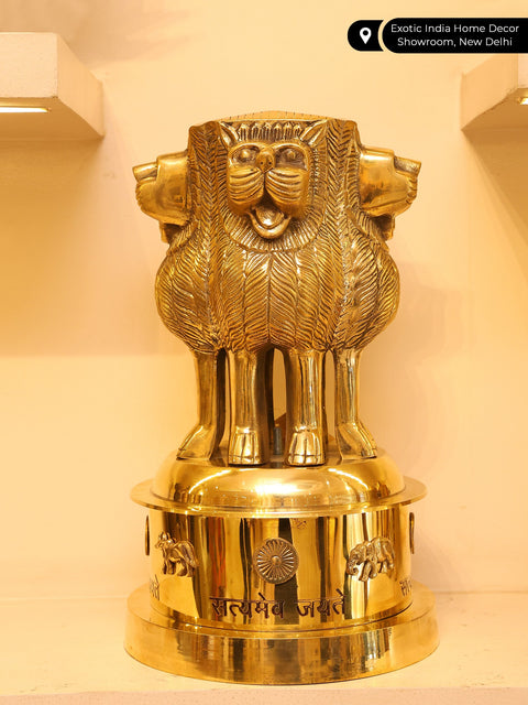 14" Ashoka Stambh (The National Emblem of India) in Brass
