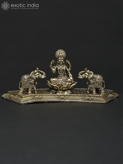 Small Superfine Goddess Gajalakshmi Brass Statue