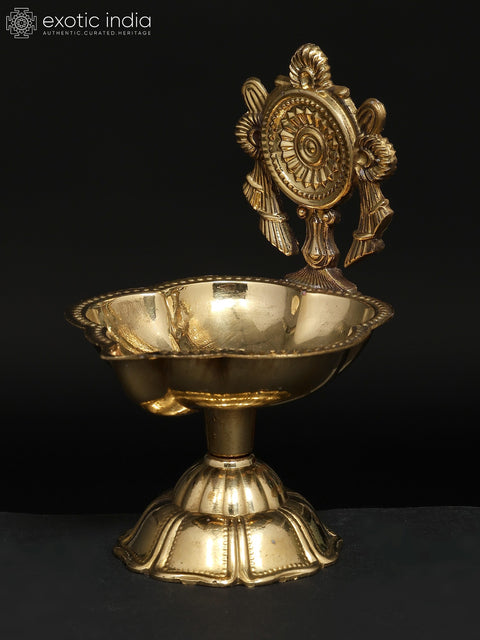 3" Small Brass Chakra Lamp | Ritual Item