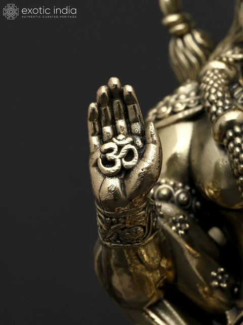 8" Superfine Standing Lord Hanuman in Blessing Gesture | Brass Statue