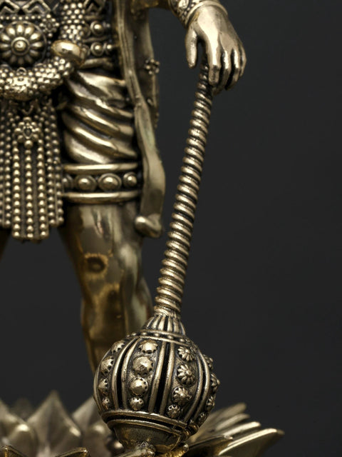 8" Superfine Standing Lord Hanuman in Blessing Gesture | Brass Statue