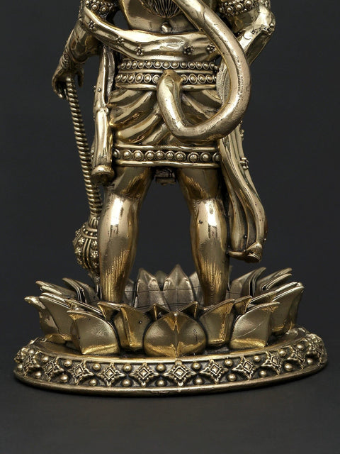 8" Superfine Standing Lord Hanuman in Blessing Gesture | Brass Statue