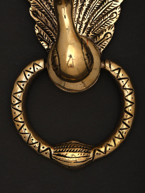 Brass Door Knocker of Peacock | Handmade Brass Door Handle