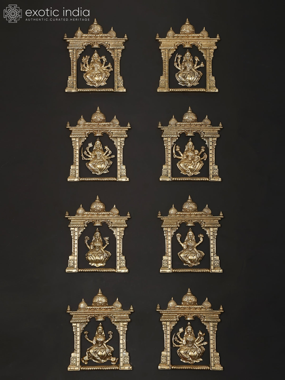 Ashta Lakshmi Brass Wall Hanging Set for Pooja