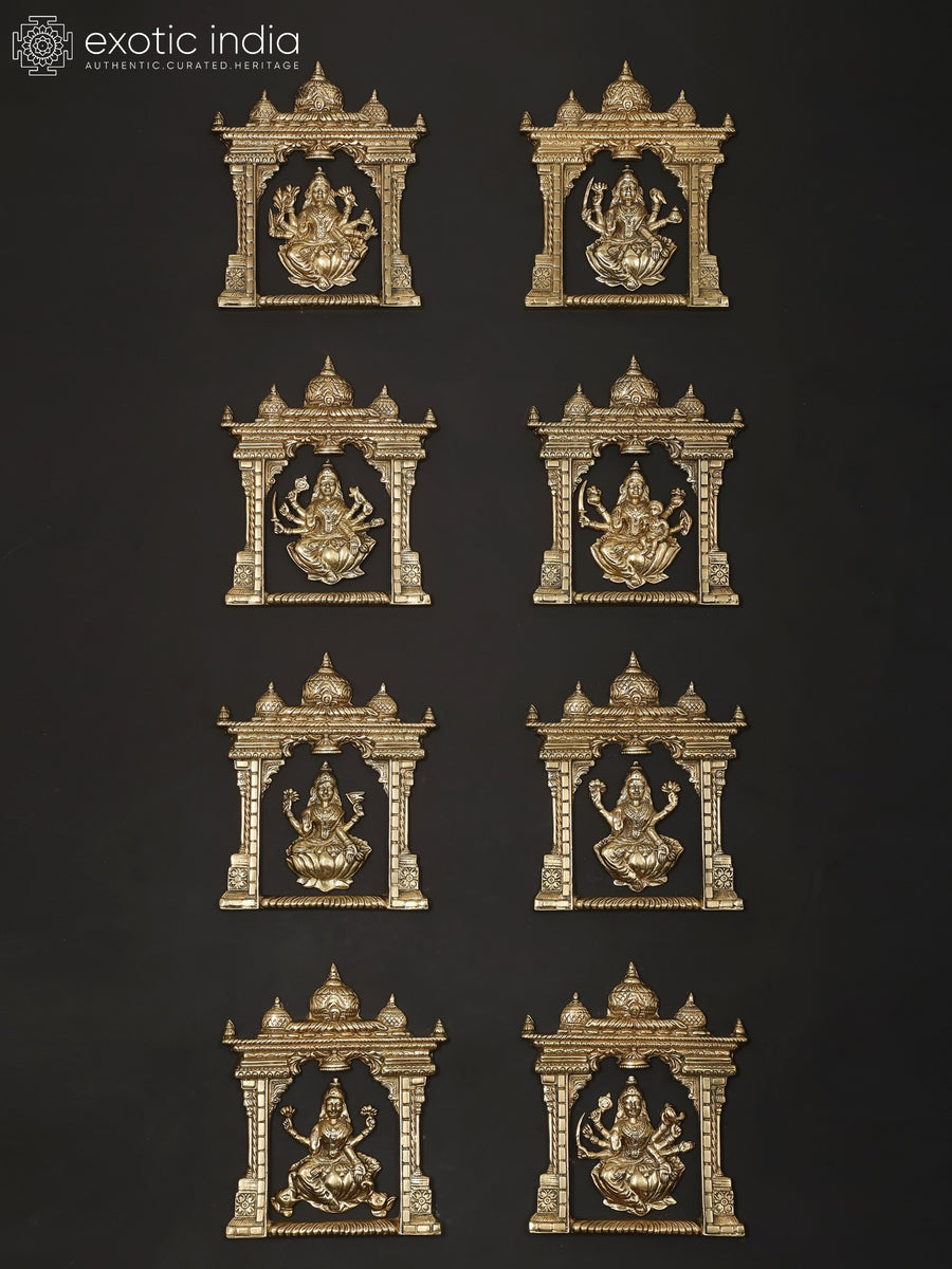Ashta Lakshmi Brass Wall Hanging Set for Pooja