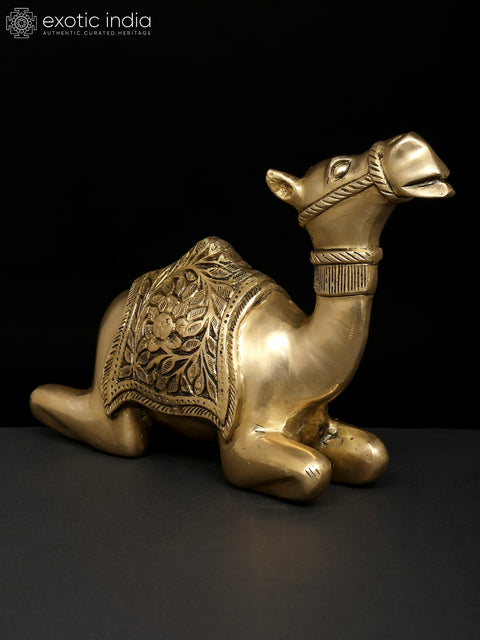 13" Sitting Camel | Decorative Brass Statue | Table Decor