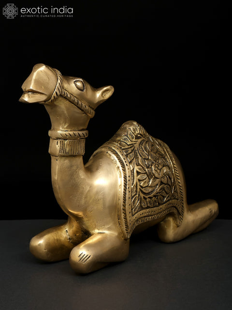 13" Sitting Camel | Decorative Brass Statue | Table Decor