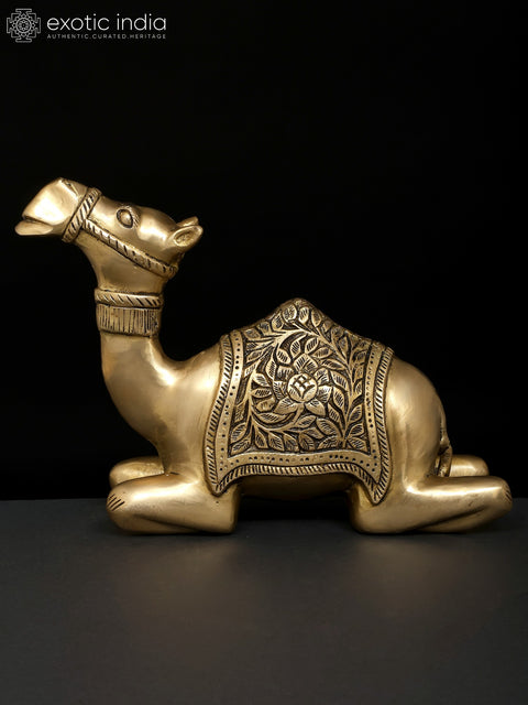 13" Sitting Camel | Decorative Brass Statue | Table Decor