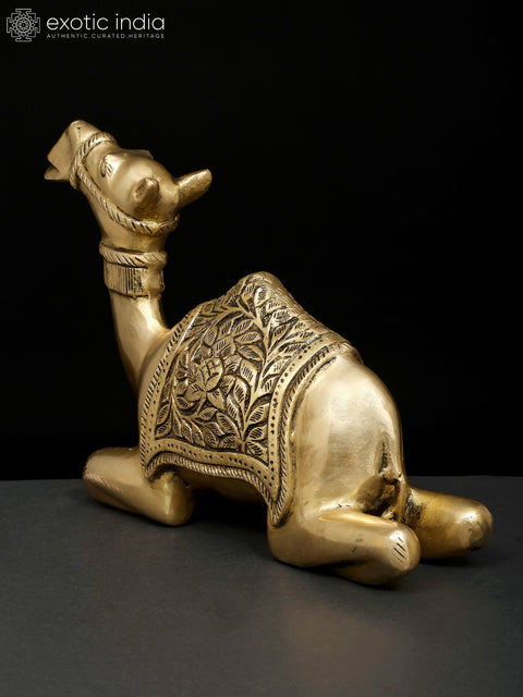 13" Sitting Camel | Decorative Brass Statue | Table Decor